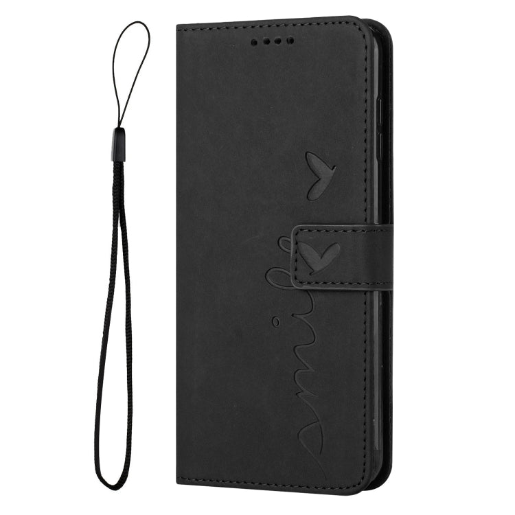 For iPhone 15 Pro Max Skin Feel Heart Pattern Leather Phone Case(Black) - HoMEdemic™ 