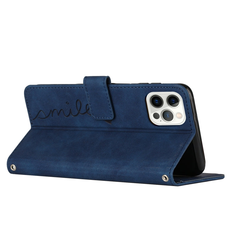 For iPhone 15 Pro Max Skin Feel Heart Pattern Leather Phone Case(Blue) - HoMEdemic™ 