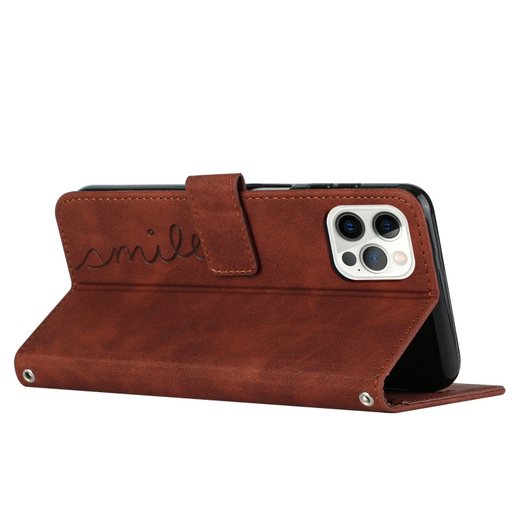 For iPhone 15 Pro Max Skin Feel Heart Pattern Leather Phone Case(Brown) - HoMEdemic™ 