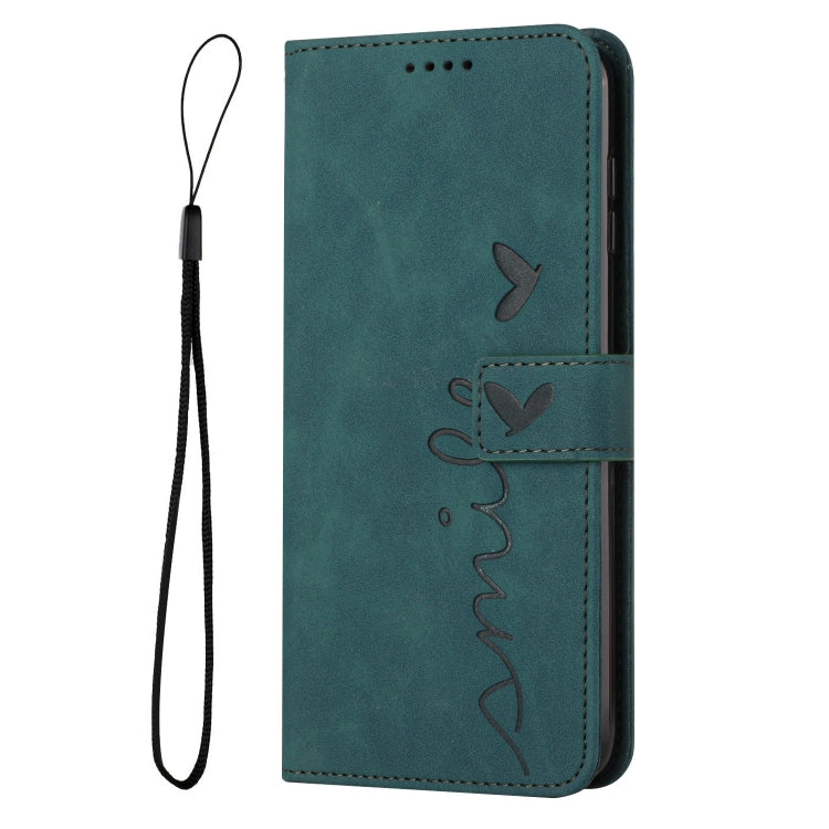 For iPhone 15 Pro Max Skin Feel Heart Pattern Leather Phone Case(Green) - HoMEdemic™ 