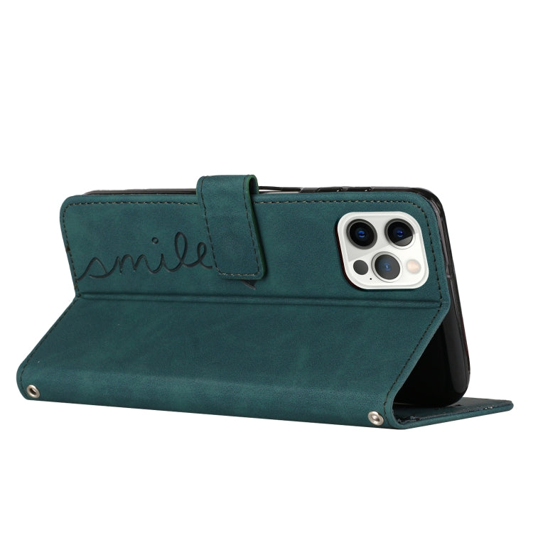 For iPhone 15 Pro Max Skin Feel Heart Pattern Leather Phone Case(Green) - HoMEdemic™ 