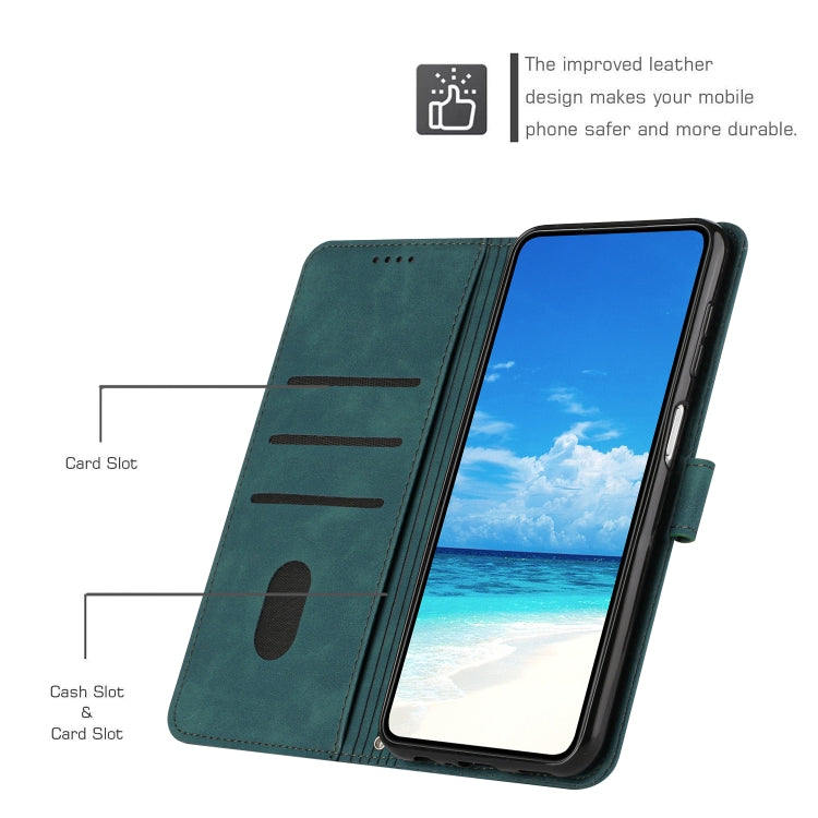 For iPhone 15 Pro Max Skin Feel Heart Pattern Leather Phone Case(Green) - HoMEdemic™ 