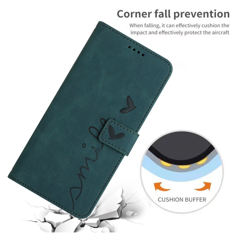 For iPhone 15 Pro Max Skin Feel Heart Pattern Leather Phone Case(Green) - HoMEdemic™ 