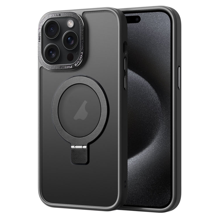 For iPhone 15 Pro Max Skin Feel MagSafe Magnetic Holder Phone Case(Black) - HoMEdemic™ 