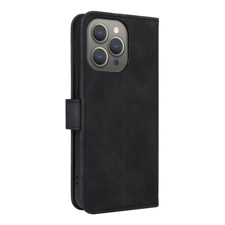 For iPhone 15 Pro Max Skin Feel Magnetic Flip Leather Phone Case(Black) - HoMEdemic™ 
