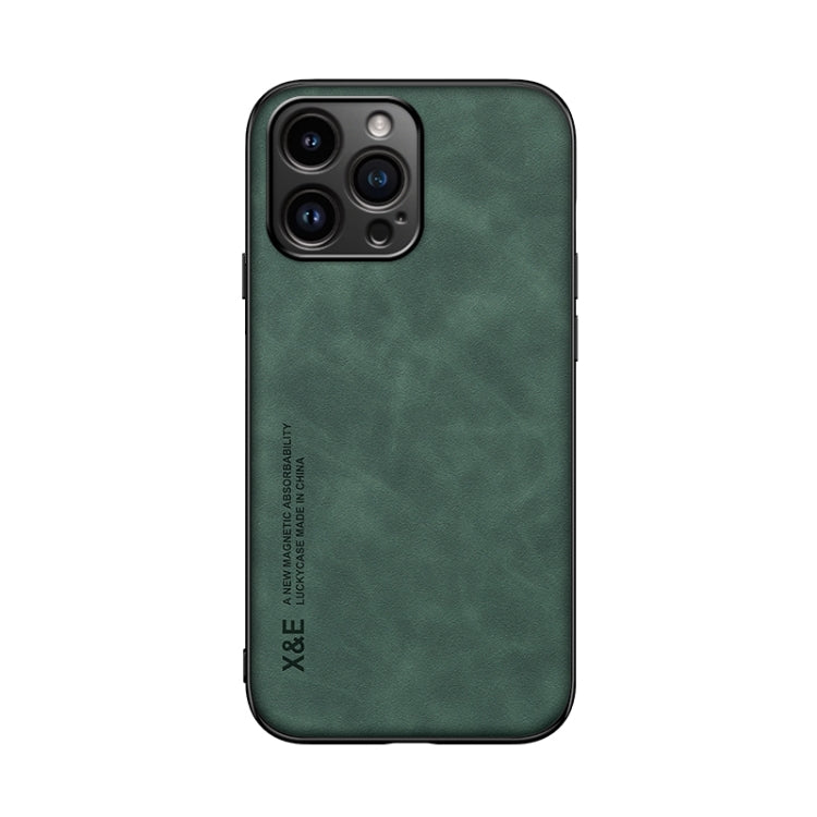 For iPhone 15 Pro Max Skin Feel Magnetic Leather Back Phone Case(Green) - HoMEdemic™ 