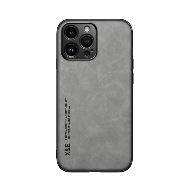For iPhone 15 Pro Max Skin Feel Magnetic Leather Back Phone Case(Light Grey) - HoMEdemic™ 