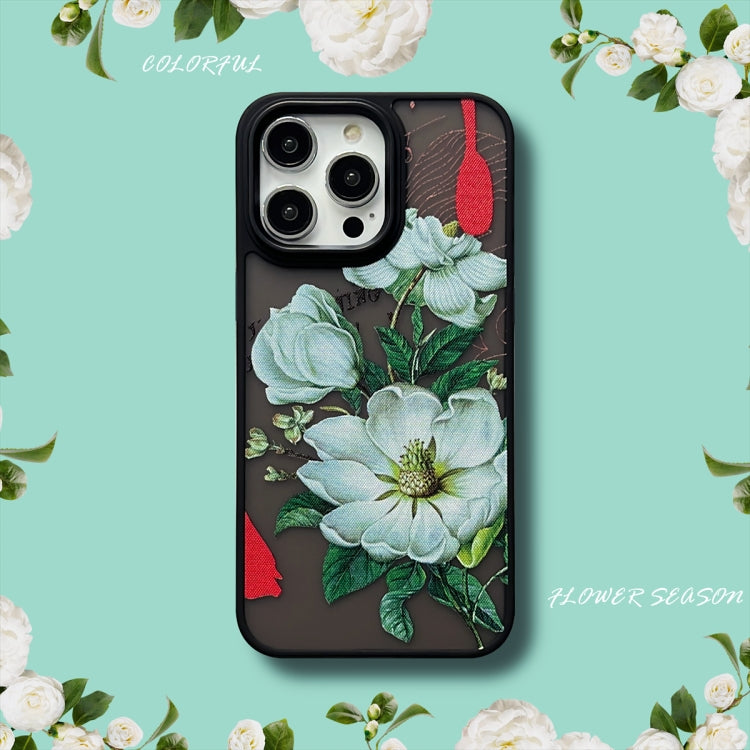 For iPhone 15 Pro Max Skin Feel Matte TPU+PC Shockproof Phone Case(Camellia) - HoMEdemic™ 