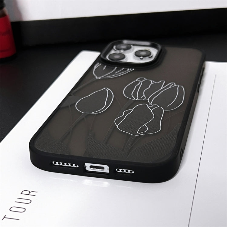 For iPhone 15 Pro Max Skin Feel Matte TPU+PC Shockproof Phone Case(Tulip) - HoMEdemic™ 