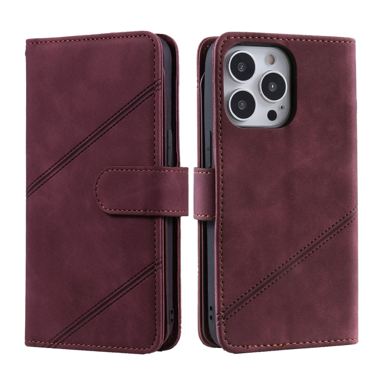 For iPhone 15 Pro Max Skin Feel Multi-card Wallet Leather Phone Case(Red) - HoMEdemic™ 