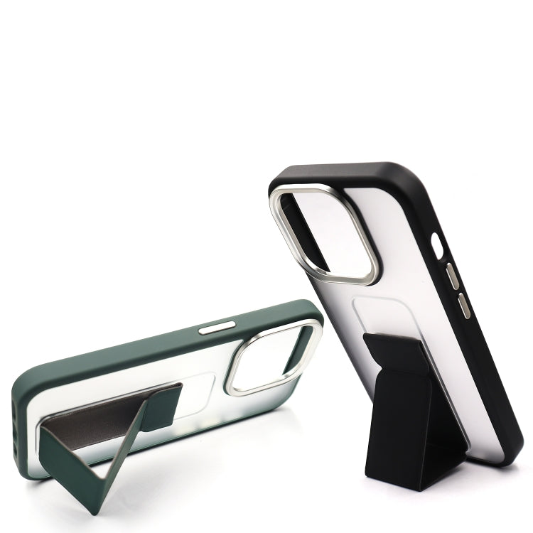 For iPhone 15 Pro Max Skin-Feel Plating Wrist Strap Stand Phone Case(Green) - HoMEdemic™ 