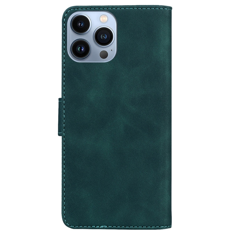 For iPhone 15 Pro Max Skin Feel Pure Color Flip Leather Phone Case(Green) - HoMEdemic™ 