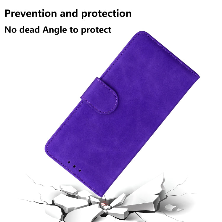 For iPhone 15 Pro Max Skin Feel Pure Color Flip Leather Phone Case(Purple) - HoMEdemic™ 