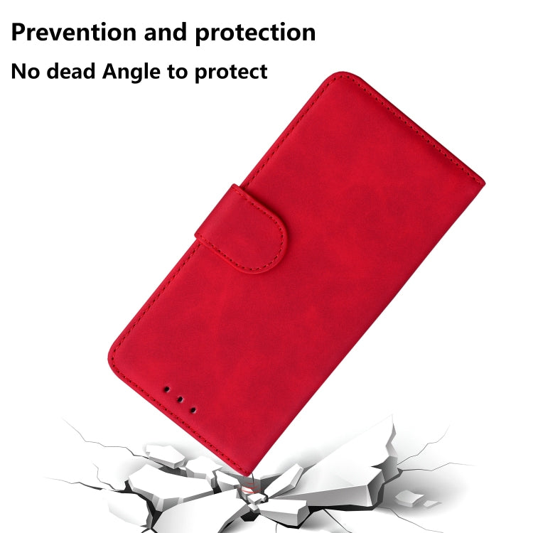 For iPhone 15 Pro Max Skin Feel Pure Color Flip Leather Phone Case(Red) - HoMEdemic™ 