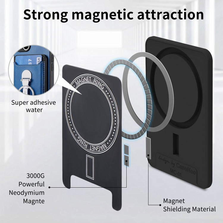 For iPhone 15 Pro Max Skin Feel Ring Holder Wallet Magnetic Phone Case(Blue) - HoMEdemic™ 