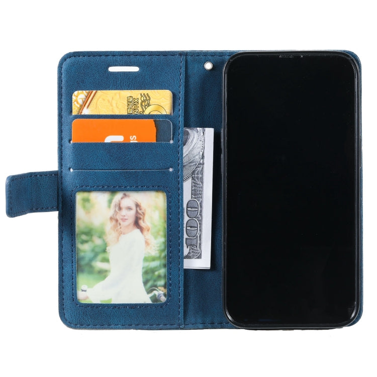 For iPhone 15 Pro Max Skin Feel Splicing Leather Phone Case(Blue) - HoMEdemic™ 