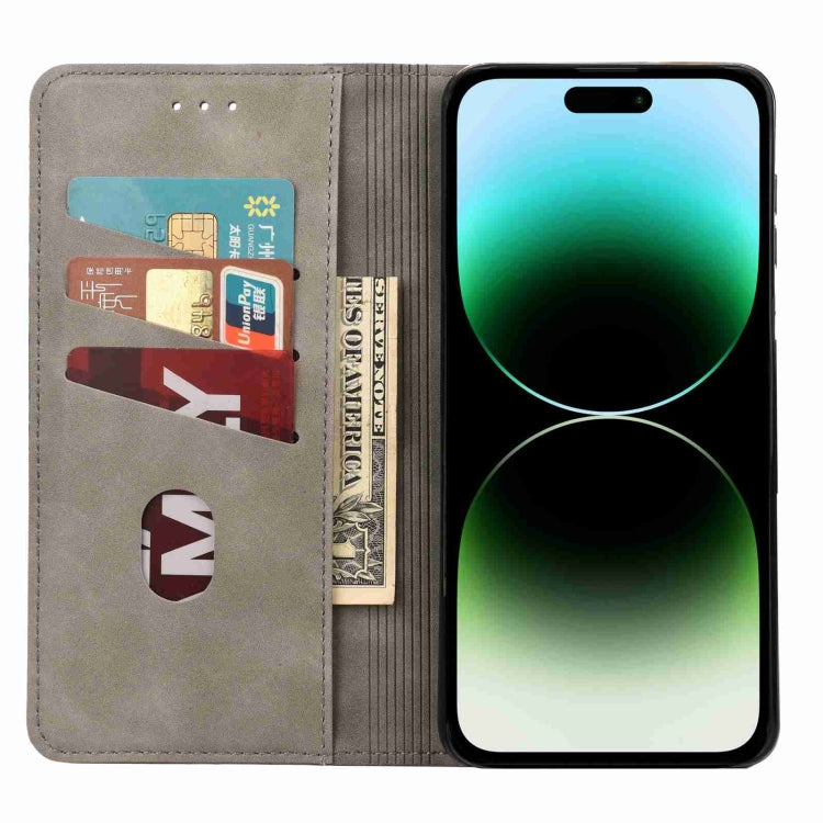 For iPhone 15 Pro Max Skin Feel Splicing Leather Phone Case(Grey) - HoMEdemic™ 