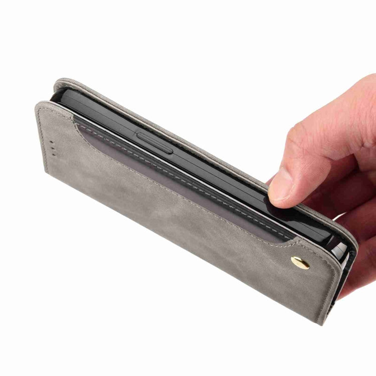 For iPhone 15 Pro Max Skin Feel Splicing Leather Phone Case(Grey) - HoMEdemic™ 