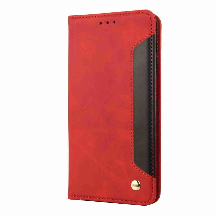 For iPhone 15 Pro Max Skin Feel Splicing Leather Phone Case(Red) - HoMEdemic™ 