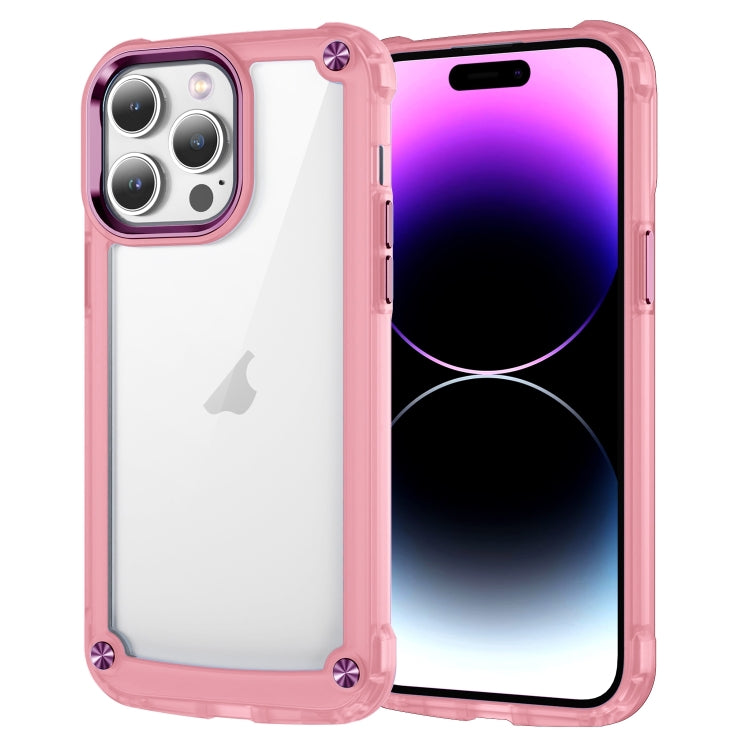 For iPhone 15 Pro Max Skin Feel TPU + PC Phone Case(Transparent Pink) - HoMEdemic™ 