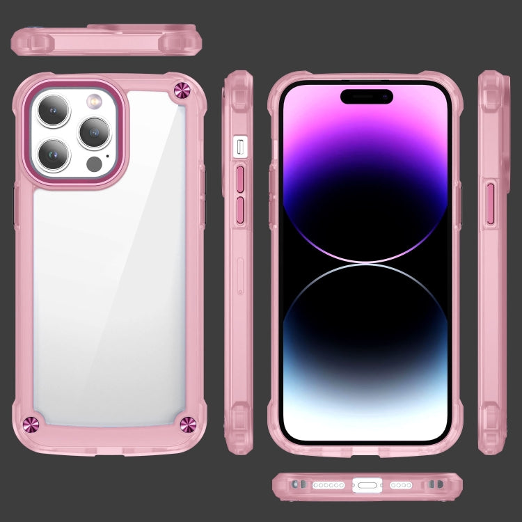 For iPhone 15 Pro Max Skin Feel TPU + PC Phone Case(Transparent Pink) - HoMEdemic™ 
