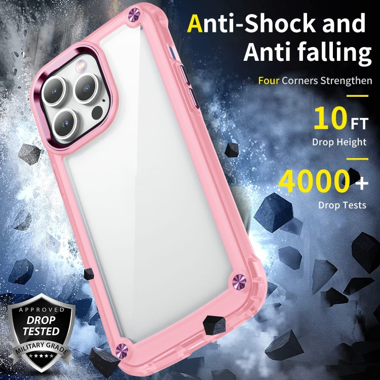 For iPhone 15 Pro Max Skin Feel TPU + PC Phone Case(Transparent Pink) - HoMEdemic™ 