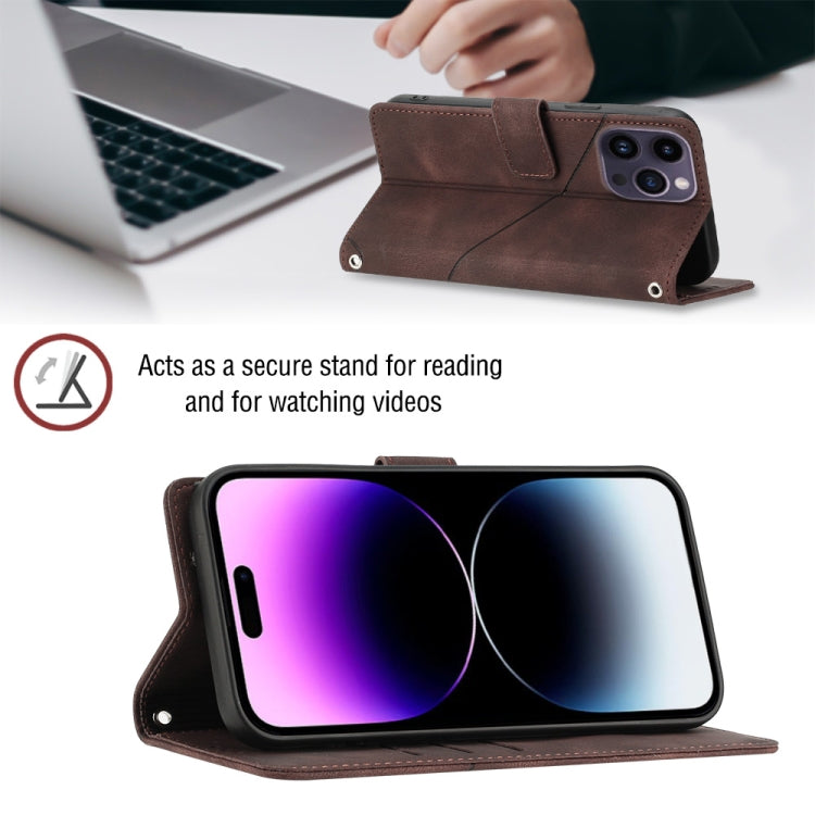 For iPhone 15 Pro Max Skin-feel Embossed Leather Phone Case(Brown) - HoMEdemic™ 