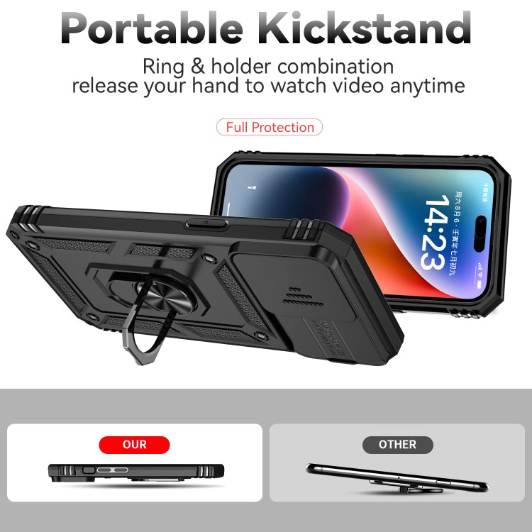 For iPhone 15 Pro Max Sliding Camshield Holder Phone Case(Black) - HoMEdemic™ 