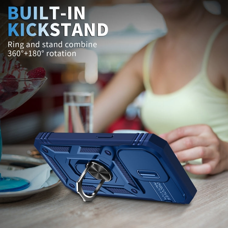 For iPhone 15 Pro Max Sliding Camshield Holder Phone Case(Blue) - HoMEdemic™ 