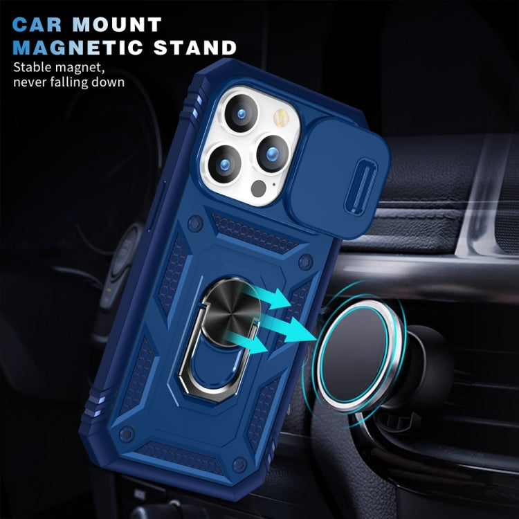 For iPhone 15 Pro Max Sliding Camshield Holder Phone Case(Blue) - HoMEdemic™ 