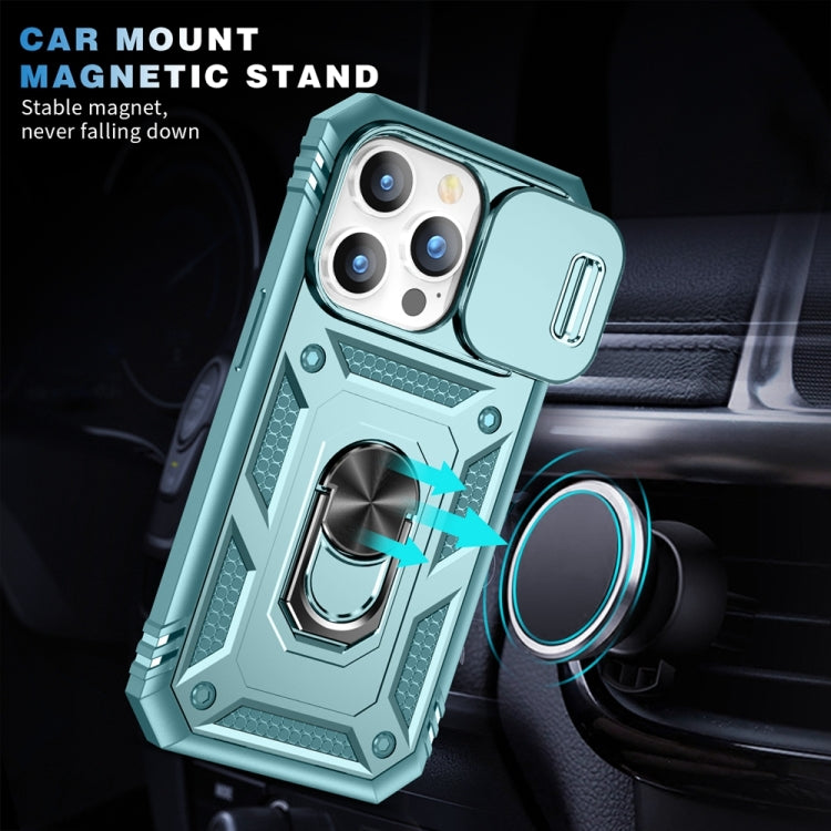 For iPhone 15 Pro Max Sliding Camshield Holder Phone Case(Green) - HoMEdemic™ 