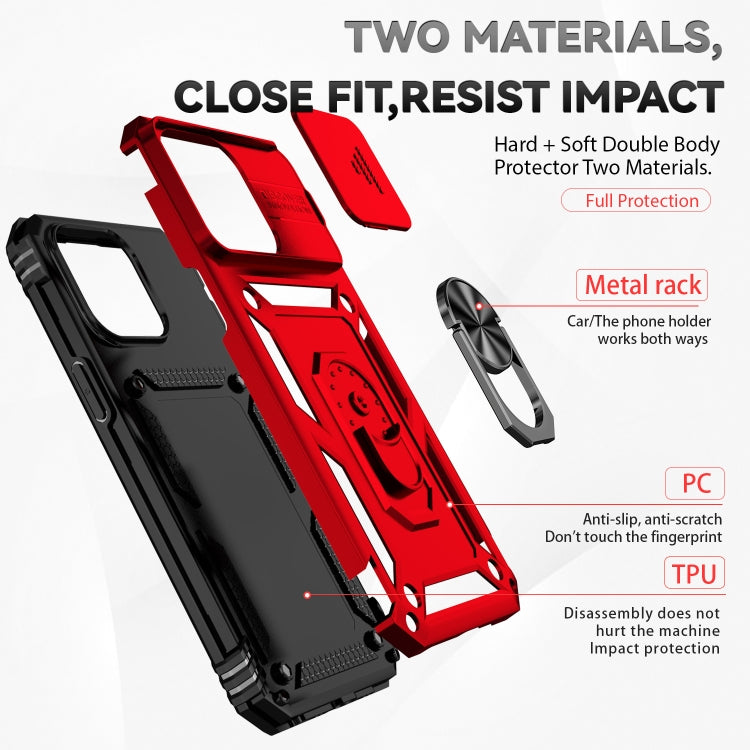 For iPhone 15 Pro Max Sliding Camshield Holder Phone Case(Red) - HoMEdemic™ 