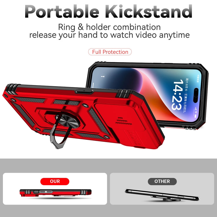 For iPhone 15 Pro Max Sliding Camshield Holder Phone Case(Red) - HoMEdemic™ 