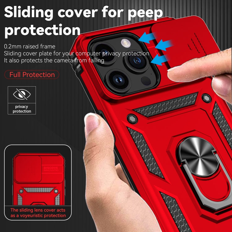 For iPhone 15 Pro Max Sliding Camshield Holder Phone Case(Red) - HoMEdemic™ 