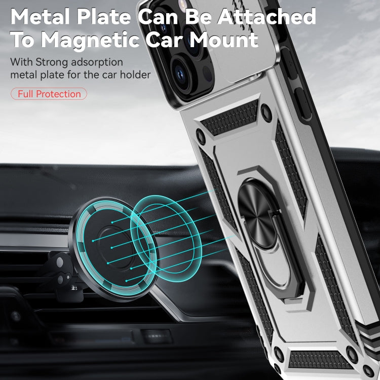 For iPhone 15 Pro Max Sliding Camshield Holder Phone Case(Silver) - HoMEdemic™ 