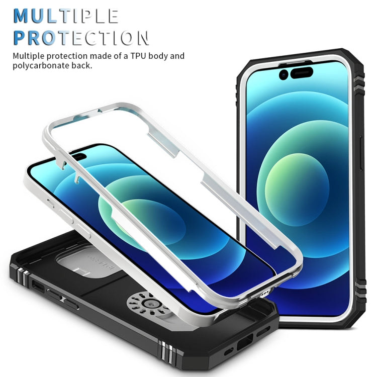 For iPhone 15 Pro Max Sliding Camshield Holder Phone Case(White+Black) - HoMEdemic™ 