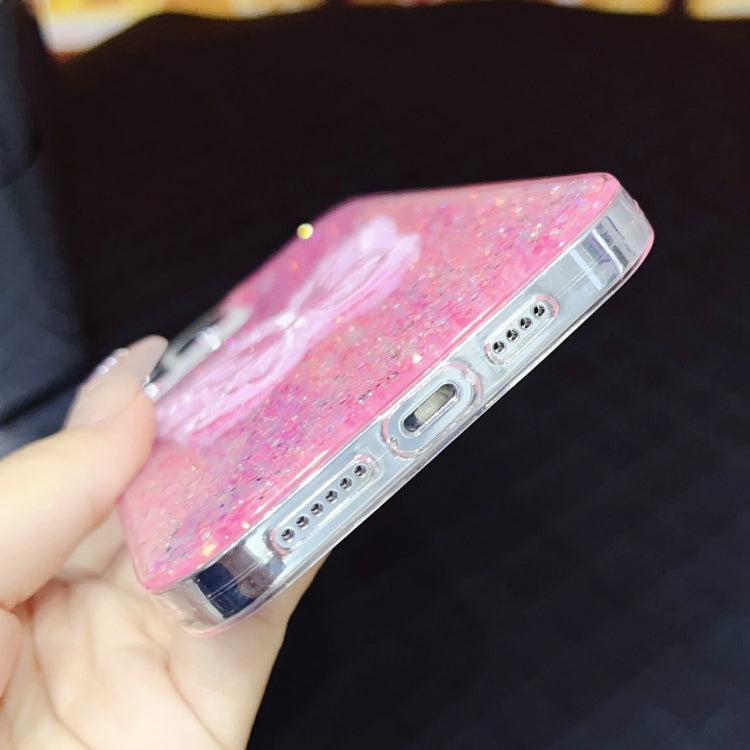 For iPhone 15 Pro Max Starry Sequin Embroidered Butterfly Epoxy TPU Phone Case(Pink) - HoMEdemic™ 