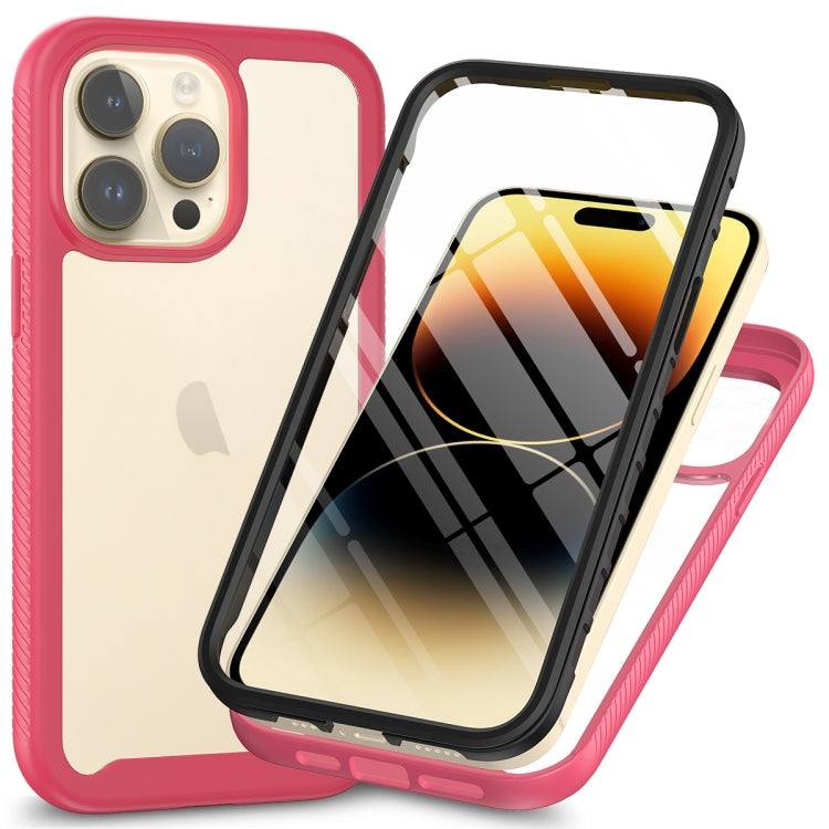 For iPhone 15 Pro Max Starry Sky Solid Color Series PC + TPU Phone Case with PET Film(Pink) - HoMEdemic™ 