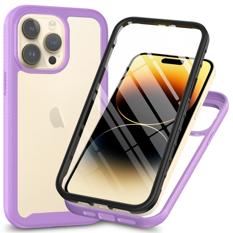 For iPhone 15 Pro Max Starry Sky Solid Color Series PC + TPU Phone Case with PET Film(Purple) - HoMEdemic™ 