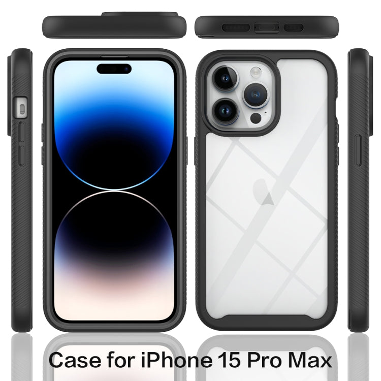 For iPhone 15 Pro Max Starry Sky Solid Color Series PC + TPU Phone Case with PET Film(Sky Blue) - HoMEdemic™ 