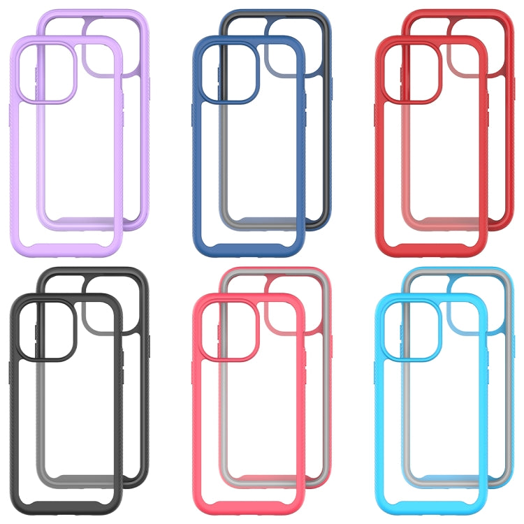 For iPhone 15 Pro Max Starry Sky Solid Color Shockproof TPU Clear PC Phone Case(Red) - HoMEdemic™ 
