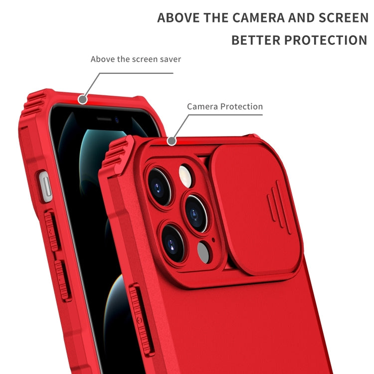 For iPhone 15 Pro Max Stereoscopic Holder Sliding Camshield Phone Case(Red) - HoMEdemic™ 