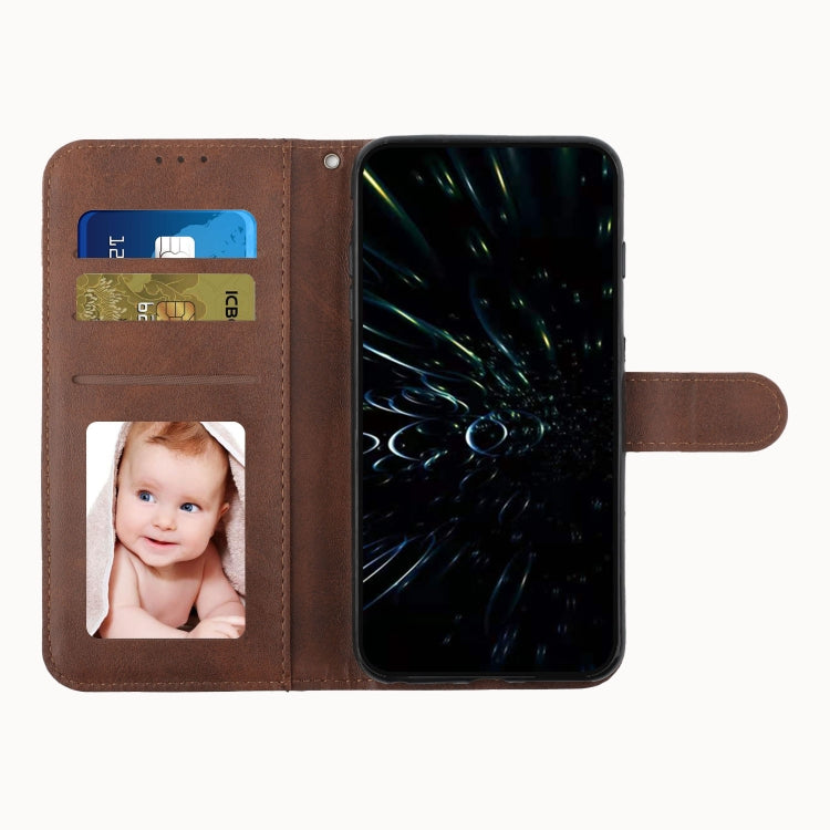 For iPhone 15 Pro Max Stitching Calf Texture Buckle Leather Phone Case(Brown) - HoMEdemic™ 