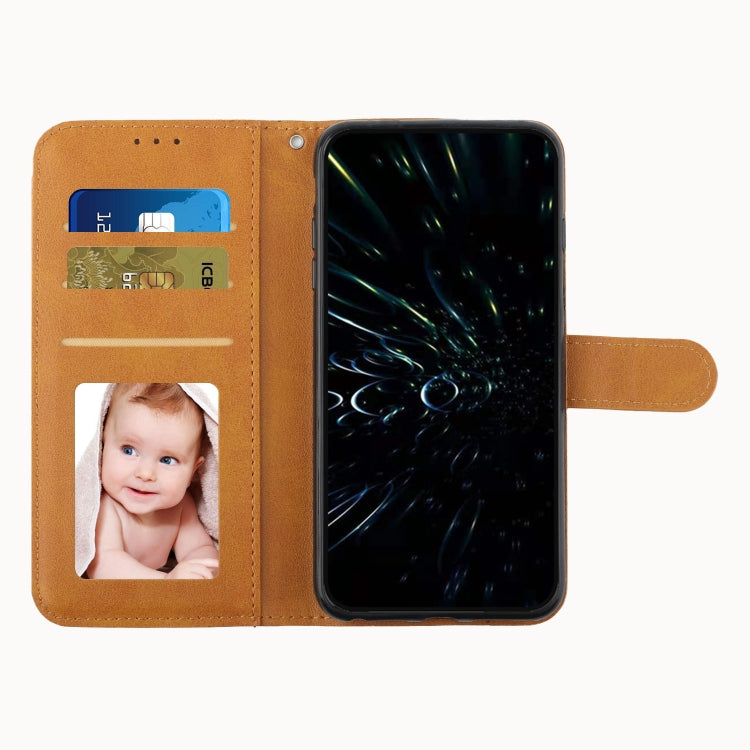 For iPhone 15 Pro Max Stitching Calf Texture Buckle Leather Phone Case(Yellow) - HoMEdemic™ 