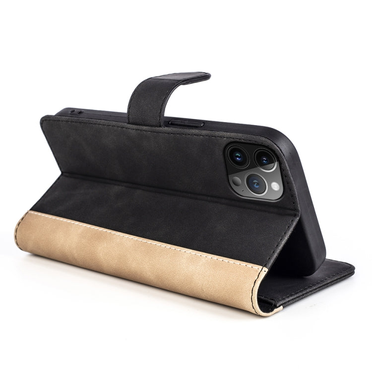For iPhone 15 Pro Max Stitching Horizontal Flip Leather Phone Case(Black) - HoMEdemic™ 
