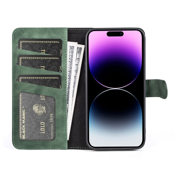 For iPhone 15 Pro Max Stitching Horizontal Flip Leather Phone Case(Green) - HoMEdemic™ 