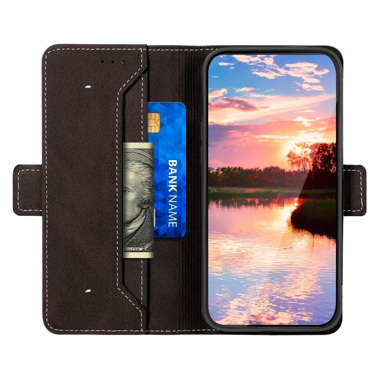 For iPhone 15 Pro Max Stitching Side-Magnetic RFID Leather Phone Case(Coffee) - HoMEdemic™ 