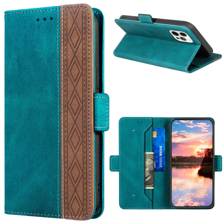 For iPhone 15 Pro Max Stitching Side-Magnetic RFID Leather Phone Case(Dark Green) - HoMEdemic™ 