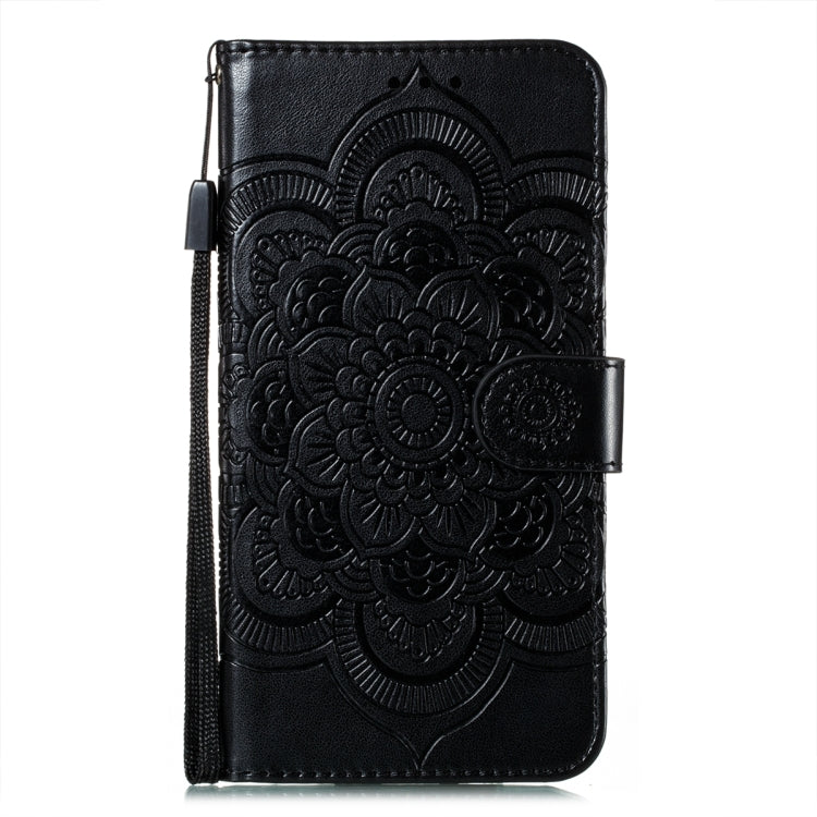 For iPhone 15 Pro Max Sun Mandala Embossing Leather Phone Case(Black) - HoMEdemic™ 