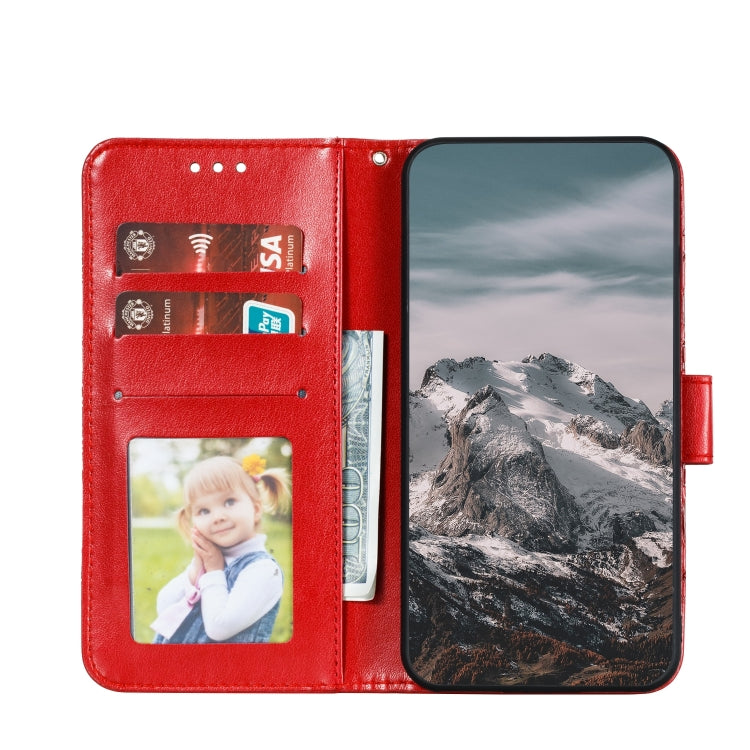 For iPhone 15 Pro Max Sun Mandala Embossing Leather Phone Case(Red) - HoMEdemic™ 